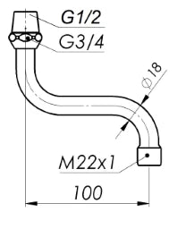 SCHMIEDL GS S-Auslauf 13mm mit Perla Düse   – GS0013-120P