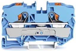WAGO 2-Leiter-Durchgangsklemme mit Drücker 10 mm², blau   – 2210-1204