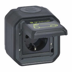 LEGRAND FR AP Green'Up socket outlet S L,EB,IP44,IK08, Anthracite – 069708L