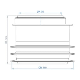 POLOPLAST PO Transition pipe internal/internal POLO-KAL DN 110/75 – 02370