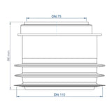 POLOPLAST PO Transition pipe internal/internal POLO-KAL DN 110/75 – 02370