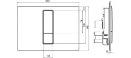 LAUFEN Laufen LIS INEO Flush Plate AW101 90010.1 Dual Flush, plastic 202x145x10 white – H9001010000001