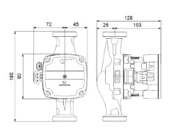 GRUNDFOS Grundfos High-efficiency circulator pump ALPHA Solar 25-145 PN10 G1_1/2 180mm 1x230V – 98989297