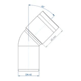 POLOPLAST PO Bend POLO-KAL XS DN 40/45 Degrees – 102112