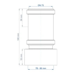 POLOPLAST PO Transition from spigot end to spigot end of other mat.POLO-KAL DN 75/78-86mm – 02871