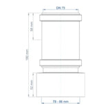 POLOPLAST PO Transition from spigot end to spigot end of other mat.POLO-KAL DN 75/78-86mm – 02871