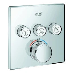 GROHE Grohe Thermostat Grohtherm SmartControl 29126 square FMS 3 shut-off valves chrome – 29 126 000