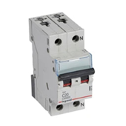 LEGRAND MCB 10kA C 20A/1P+N 2 Modules - 404189