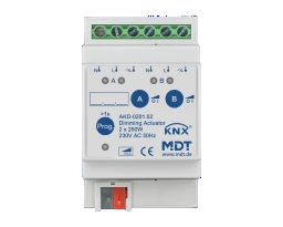 MDT KNX Universal Dimming Actuator 2-gang with Active Power Meter REG – AKD-0201.02