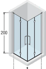 NOVELLINI Novellini Passion Corner Entry Half, left folding, 77-79/200, chrome, ESG – BPPADUNEFL1