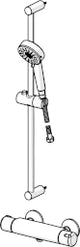 HANSA Hansa Brausebatt. m. Brausegarnitur HANSABASIC 5515 3-strahlig DN15 chrom  – 5515 0131