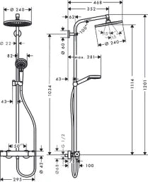 HANSGROHE HG Crometta S 240 1jet Showerpipe, chrome - 27267000
