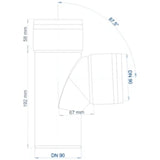 POLOPLAST PP Branch POLO-KAL XS DN 90/90/87 Degrees - 102248