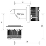 REHAU REHAU Elbow FASTLOC EX+ 20 - 20, 90 Degrees – 13707091001