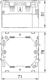 OBO Device Installation Box, 1-gang, 51x76x71, Polyamide, Iron Grey RAL 7011 – 6288610