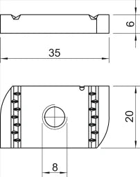 OBO Sliding Nut for Profile Rail MS4121/414 1 M8 Steel Zinc Flake – 1147210