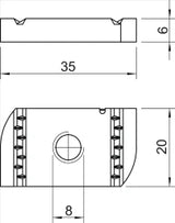 OBO Sliding Nut for Profile Rail MS4121/414 1 M8 Steel Zinc Flake – 1147210