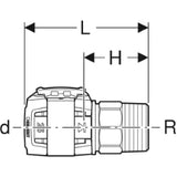 GEBERIT GE FlowFit Transition External Thread SiBr d20mm x R1/2 – 620.311.00.1