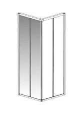PALME Palme Drive 1.0 Corner Entry Half 2-piece Left 80x200cm Glass H1, Silver – DXE280A/H1/20
