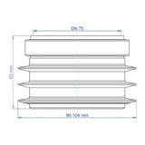 POLOPLAST PO Transition from spigot to socket of other materials. POLO-KAL DN 75/96-104mm – 02861