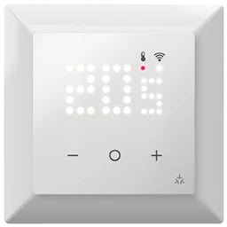 EBERLE Smart Home fähiger UP-Thermostat als Rau mregler, RAL 9010 glänzend 55x55, AC 230  – 557816056500