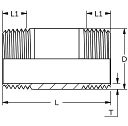 NORDS Nords Double Nipple R-210 1/2 60mm Wkst.1.4404 / 316L(1.4436) – 11-0210-04