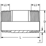 NORDS Nords Double Nipple R-210 1/2 60mm Wkst.1.4404 / 316L(1.4436) – 11-0210-04