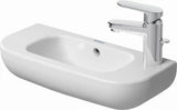 DURAVIT Duravit D-Code Handrinse Basin 500x220mm with Overflow, 1 Tap Hole, Right, White - 7065000082