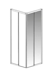 PALME Palme Drive 1.0 Eckeinstieghälfte 2-tlg. rechts 90x200cm Glas H1, silber  – DXE2B90B/H1/20
