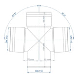 POLOPLAST PO Double Branch POLO-KAL XS DN 110/110/87 Degrees - 102267