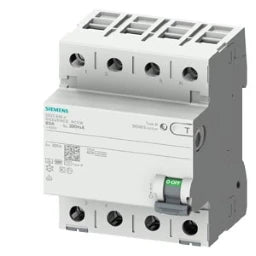 SIEMENS FI-Schutzschalter, 4-polig, Typ B, kurzz eitverzögert, In: 40 A, 300 mA  – 5SV36444