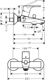 HANSGROHE HG Focus Single lever bath mixer exposed, DN15 chrome - 31940000