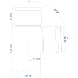 POLOPLAST PP Branch Fitting POLO-KAL XS DN 75/75/87 Degree – 102223