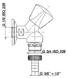 STROHM-MOFÉM ZRT. Teka Laser Outlet Valve 1/2" with Hose Connection and Backflow Preventer – 1004181