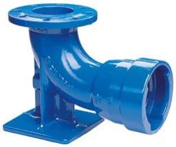 TIROLER ROHRE TRM-VRS-EN-Pipe blue DN 100 with long socket Fl. bent PN10/16 - 106080010