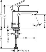 HANSGROHE HG Standventil 80 Rebris E chrom  – 72506000