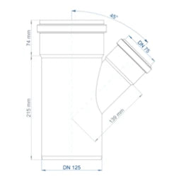 POLOPLAST PP Branch POLO-KAL NG DN 125/75/45 Degrees – 02233