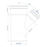 POLOPLAST PP Branch POLO-KAL NG DN 125/75/45 Degrees – 02233