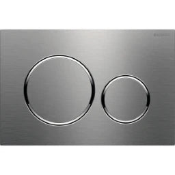 GEBERIT GE Sigma20 dual-flush plate, brushed stainless steel, round – 115.882.SN.1