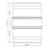 POLOPLAST PO Double Socket POLO-KAL XS DN 75 – 102303