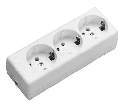 SCHURRER 3-way Power Strip without Cord white – K1030/KWS
