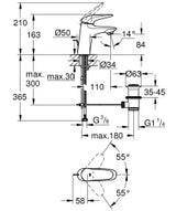 GROHE Eurostyle single-lever basin mixer, closed lever, chrome – 23 707 003