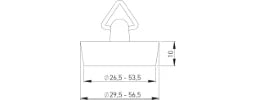 SCHMIDT STEDO VENTIL-STOPFEN PVC SCHWARZ 45,5 MM MIT DREIKANTBÜGEL   – 800112