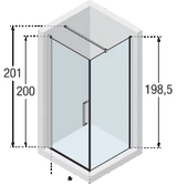 NOVELLINI Novellini Passion Pivot door for side panel 87-89/200cm, chrome, ESG – BPPADUNPT3FSW