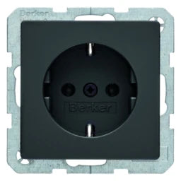 BERKER Steckdose SCHUKO Q.1/Q.3 anthrazit, samt   – 47436086