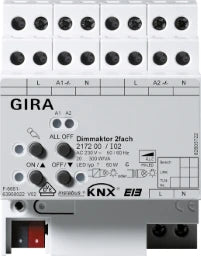 GIRA Dimming Actuator 2-gang 2 x 300 W/VA KNX REG – 217200