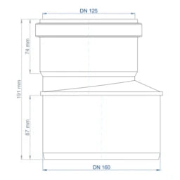 POLOPLAST PO Transition pipe POLO-KAL NG DN 160/125 – 02288