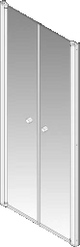 PALME Palme Top Drive R Pendeltür 2-tlg Nische 870x2000mm ESG klar Alusilber  – TOTP290/H1/20