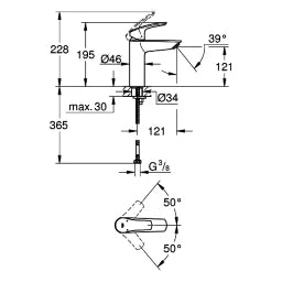 GROHE Eurosmart Single-lever basin mixer, M-size, smooth body, chrome – 23 324 003