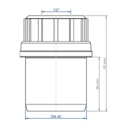 POLOPLAST PO Condensate Adapter with Spigot End POLO-KAL DN 40 / 1/2" - 03711